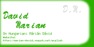 david marian business card